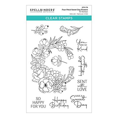 Spellbinders Set di 4 Fiori Dolci del Giorno della Collezione Four Petal, ONE