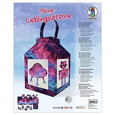 Ursus 18780002 - Lantaarnknutselset "Mijn lievelingslantaarn Nebula", complete set voor het zelf knutselen van een lantaarn, incl. instructies, ideaal voor Sankt Martin, Lampion-verhuizing of als herfstdecoratie
