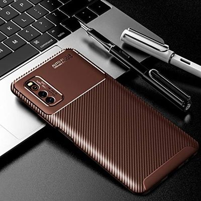 LICHONGGUI Por Vivo iQOO Neo3 5G Fibra de Carbono TPU Prueba de Golpes Textura (Negro) (Color : Brown)