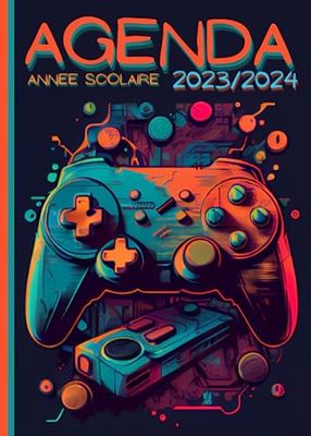 AGENDA: année scolaire 2023 2024, 1 jour par page, couverture gamer, pour fille ou garçon, anime, manga, gamer, école, lycée, collège, université. beau simple et pratique