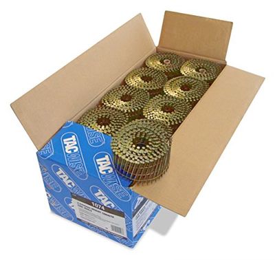 Tacwise 1074 Pregos em bobina plana sem acabamento tipo 2,5/64 mm, ponta diamante, haste lisa, inclinada a 16°, enrolada com fio, embalagem de 9000