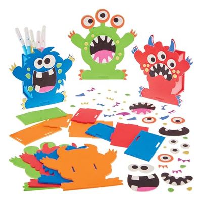 Baker Ross FX609 Kit pot pour stylo Monstre - Paquet de 4, Halloween Craft Kits for Kids (Kit de décoration d'Halloween pour les enfants)