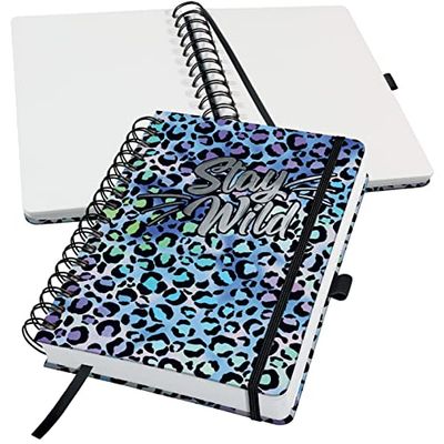 SIGEL JN652 Jolie Spiral notebook, Blue Leo Love, blank, 120 gsm, 16,8 x 21,5 cm, hardcover, 240 pages, Blue, purple, Black