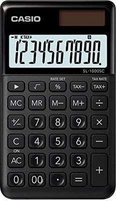 CASIO SL-1000SC-BK - Calcolatrice 0,9 x 7,1 x 12 cm, colore: Nero