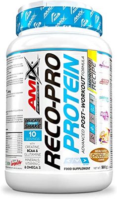 AMIX - Recuperador Muscular - Reco Pro Advanced Protein Shake en Formato de 500 g - Mejora la Regeneración Muscular - Contiene Proteína Hidrolizada e Isolada - Sabor a Doble Chocolate