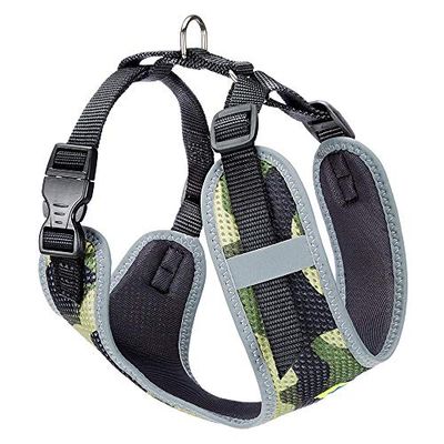 Ferplast Harnais Chien Taille Moyenne Nikita S, Harnais pour Chien Respirant, rembourré et réglable, Facile à Porter, Bords réfléchissants, Poitrine 30-41 cm. Vert