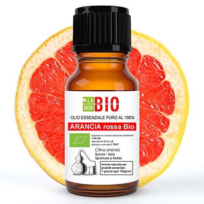 Arancia Rossa Italia Bio Olio essenziale 100% Puro 10 ml - Uso Alimentare Interno Terapeutico Diffusori Aromaterapia Cosmetica Cucina - Laborbio
