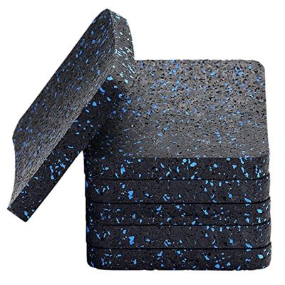 BestXD Tappetino per tapis roulant, tappetini, tappetino per attrezzature per esercizi con gomma ad alta densità (9,94 x 3,94 x 1,3 cm) (6 pezzi)