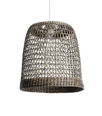 LUSSIOL Suspension luminaire Bogota, lustre au look bohème, naturel, hygge - lampe suspendue en rotin tressé naturel, câble blanc, douille E27, Ø 30 cm - possibilité ampoule LED