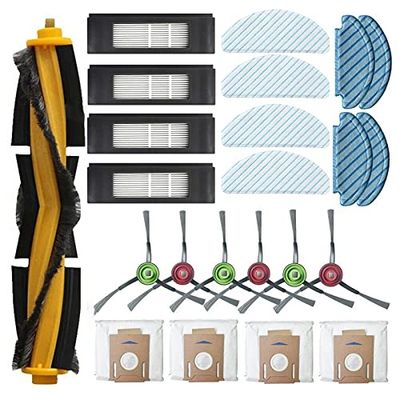 Set di accessori per aspirapolvere robot Yeedi Vac/Vac Max Vac 2 Pro Station, 1 spazzola principale, 6 spazzole laterali, 4 filtri Hepa, 4 panni usa e getta, 4 tamponi lavabili, 4 sacchetti per la