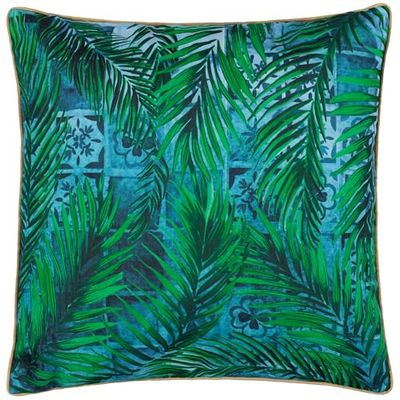 Paoletti Majorelle Palm Outdoor Kussenhoes - Azuurblauw - 50x50cm