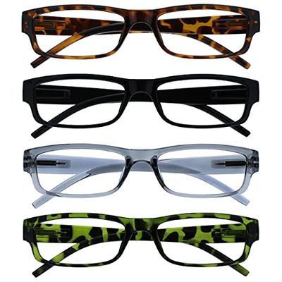 The Reading Glasses Company Gafas De Lectura Marrón Negro Gris Verde Ligero Lectores Valor Pack 4 Hombres Mujeres Rrrr32-2176 +2,50 4 Unidades 88 g