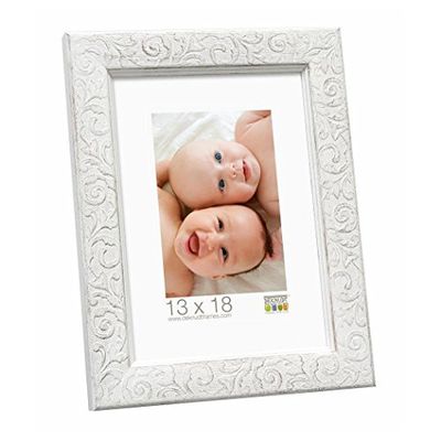 Deknudt Frames S95FS1 Cadre Photo Ornementé Blanc 20 x 20 cm