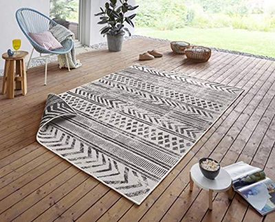 NORTHRUGS Tappeto Biri per interni ed esterni, 160 x 230 cm, reversibile, resistente alle intemperie, stile bohémien, vintage, per balcone, terrazza, giardino, giardino d'inverno, soggiorno,