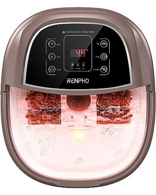 RENPHO-voetbadmassageapparaat met snelle verwarming, automatische massage en krachtige bubbeljets, gemotoriseerde Shiatsu-massagerollen, pedicure voor vermoeide voeten, instelbare tijd en temperatuur