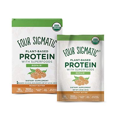 FOUR SIGMATIC Plant-Based Protein with Superfoods, Peanut Butter, 400 g