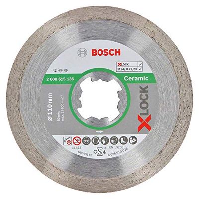 Bosch Professional Standard Disco de corte de diamante (para cerâmica, X-LOCK, Ø 110 mm, diâmetro do orifício: 22,23 mm)