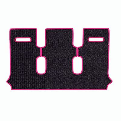 Set of floor mats made for IVECO DAILY 3 seater from 1989 to 1999 in fibre carpet with non-slip backing anthrax and fuchsia