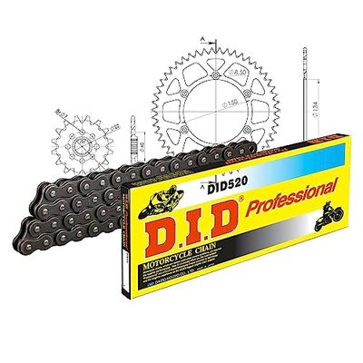 Kettingset DID Alu 520/112 clipslot zwart voor Kawasaki KX F 250 cc Bj. 2006-2010
