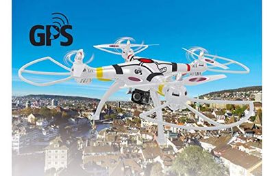 Jamara 422026 Drone con GPS, Bianco