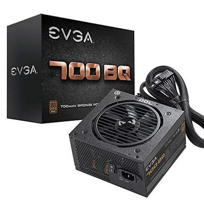 EVGA 700 BQ, 80+ brons 700W, halfmodulair, FDB ventilator, 5 jaar garantie, voeding 110-BQ-0700-V2 (EU)