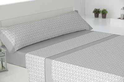 todomueble Paduana Gomera sängkläder set består av sänglakan, påslakan och 2 örngott 200 x 28 x 4 cm grå