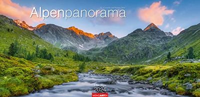 Calendrier panoramique alpin 2024. Les montagnes de Suisse, d'Allemagne et d'Autriche dans un calendrier grand format. Superbes photos panoramiques des Alpes dans un grand calendrier mural.