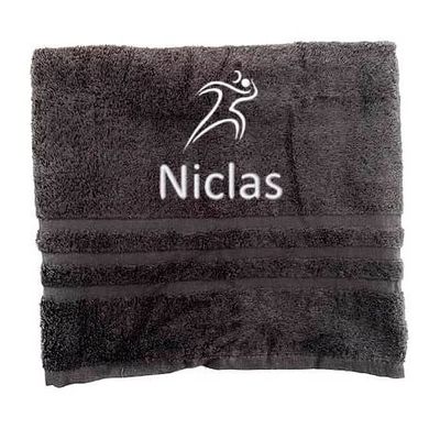 Asciugamano personalizzato con nome Nome sportivo splendidamente ricamato Asciugamano da bagno Asciugamano in cotone 100% personalizzato con nome (100 x 50 cm, Getto del peso)
