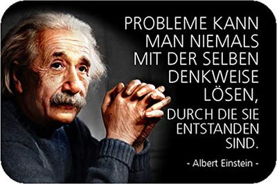 Schatzmix Metalen bord spreuk Albert Einstein Probleemloze metalen bord wanddecoratie 20x30 tin Sign