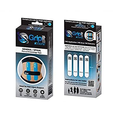 Gripit Pre-Cut Kinesiologie Tape, Onderste Achterkant/Algemeen