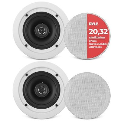 Pyle Altavoces Techo, Pared, 6.5”, 250W, Duales, Tweeter de polimero de 1", 65Hz-22kHz