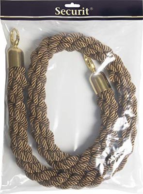 Securit Classic Range Barrier System Rope Gold Ends, Brons