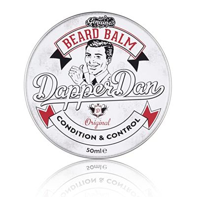 Dapper Dan Nourishing Beard Balm, Blend of Essential Oils And Waxes to Shape, Style and Nourish Moustaches and Beard, Vanilla and Raspberry Scent, 1 x 50ml