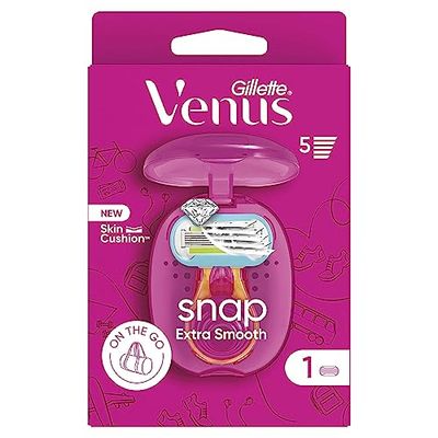 Venus Gillette Extra Smooth Snap Rasoio, 1 Manico, 1 Ricarica Lama, 5 Lame, Rasatura Molto Vicino