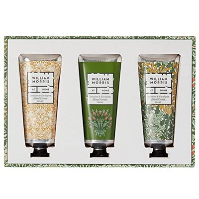William Morris At Home Useful & Beautiful Geranium and Eucalyptus Hand Cream Collection Set, 3 x 30ml