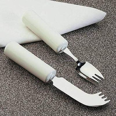 Homecraft Queens Cutlery, Soft-Coated Teaspoon (Eligible for VAT relief in the UK) Stainless Steel Adaptive Dining Utensil for Elderly, Disabled, Handicapped, Large Built-Up Handle for Good Grip
