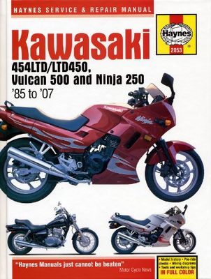 Kawasaki 454LTD/LTD450, Vulcan 500 & Ninja 250 (85-07) Haynes Manual (Paperback)