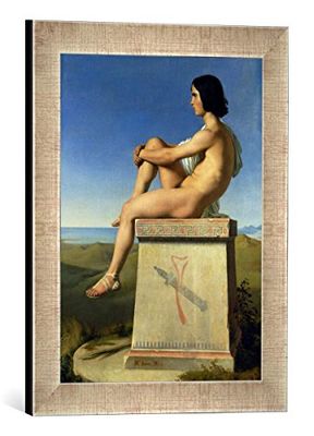 kunst für alle 'Immagine incorniciata di Hippolyte Flandrin polytès Observant Les grecs, Stampata, 30 x 40 cm, nel Quadro Immagini Fatti a Mano di Alta qualità Argento Raya