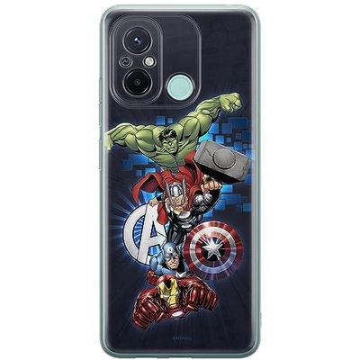 ERT GROUP Funda para teléfono móvil Xiaomi REDMI 12C/ REDMI 11A Original y con Licencia Oficial de Marvel con diseño Avengers 001 Adaptada a la Forma del teléfono móvil, Funda Hecha de TPU
