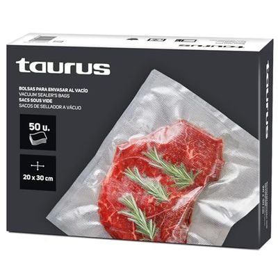 Taurus 999261000 Vacuum Packaging Bags 20 x 30 cm Pack of 50 Sous-Video for Food Conservation