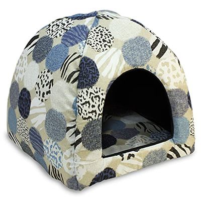 ARQUIVET Iglu Animal Textuur 45 x 45 x 40 cm voor honden - hondenbed - gewatteerd en comfortabel bed - wasbaar - huisdierbedden - hondenbed