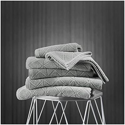GC GAVENO CAVAILIA Luxury Egyptian Cotton 2 Pack Super Soft 600 GSM Geo Triangle Absorbent Bath Towel, Grey, 70x120 Cm