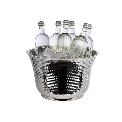 APS 36120 Rafraîchisseur de bouteille, Ø 33 cm, hauteur 20 cm, 8 litres, double paroi, acier inoxydable, aspect martelé