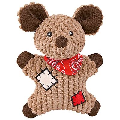 Trixie mouse in tessuto con toppe cagnolino di peluche, 19 cm