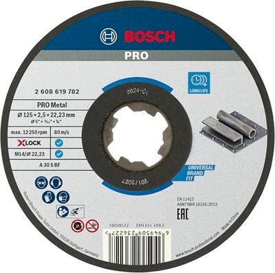 Bosch Professional Standard for Metal X-LOCK Disque à tronçonner pour métal 125 x 2,5 x 22,23 mm