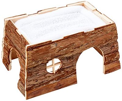 Trixie 6208 Natural Living Tilde - Casa in legno con letto coccoloso, 39 × 20 × 29 cm, colore: Marrone