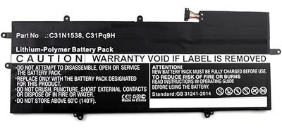 MicroBattery MBXAS-BA0023 Batterie pour Ordinateur Portable ASUS Li-Pol 11,55 V 4800 mAh (Li-Pol 11,55 V, 4800 mAh, Noir, Q324UA, UX360UA, UX360UA-1A, UX360UA-1B, UX360UA-1C, UX360UA-1C, UX3600UA-1B