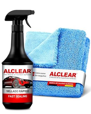 ALCLEAR 71100SV Selador rápido de pintura, 1 litro, inclui pano de microfibra para polir o carro, para cuidados com o carro, motocicleta e bicicleta