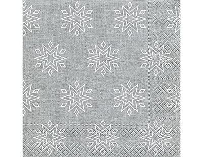 Almuerzo Servilletas servilleta (33 x 33 cm (Starry Silver) estrellas plata Navidad Invierno Nieve Animales Bosque Muñeco de nieve Merry Christmas