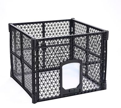 Lanco - Gabbia in plastica a 4 pannelli con porta. Facile montaggio e trasferimento. Resistente. Per Interni ed Esterni. Misure: 4 Pannelli da 90 x 90 x 67 cm.